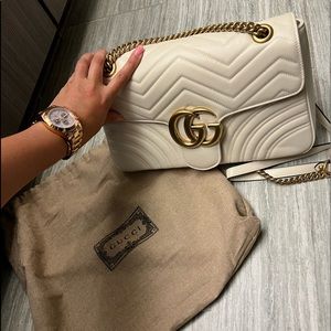 Marmont Gucci large cream bag